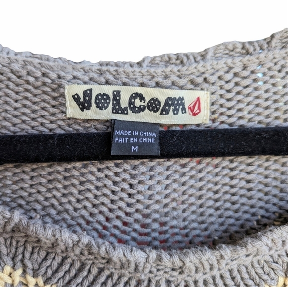 Volcom Brand Knit Sweater with Button Sleeves Super Soft Cotton Women's Size Med - Picture 6 of 15